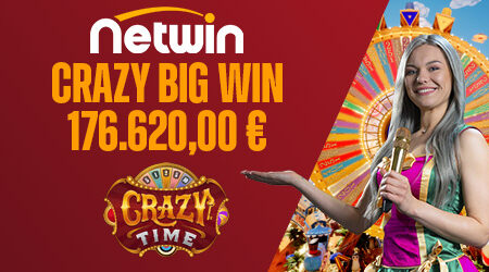 Record di vincita al Crazy Time: 176.620 euro su Netwin