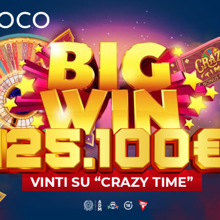 Vincita di 125.100 euro al Game Show Live ‘Crazy Time’