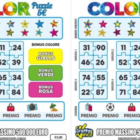 Gratta e Vinci, arriva anche online “Color Puzzle 5€ LIT”. Come si gioca e si vince
