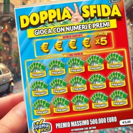 Gratta e Vinci, colpo grosso in Sicilia: a Vittoria vincita da 500.000 euro con “Doppia Sfida Classic”. Il titolare della ricevitoria: “La vincitrice ha grattato il tagliando davanti a noi”